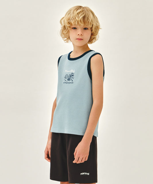 Marithé François Girbaud Kids Waffle Ringer Sleeveless