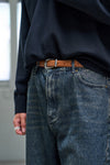 General Idea MAN Real Leather Western Belt [BROWN]