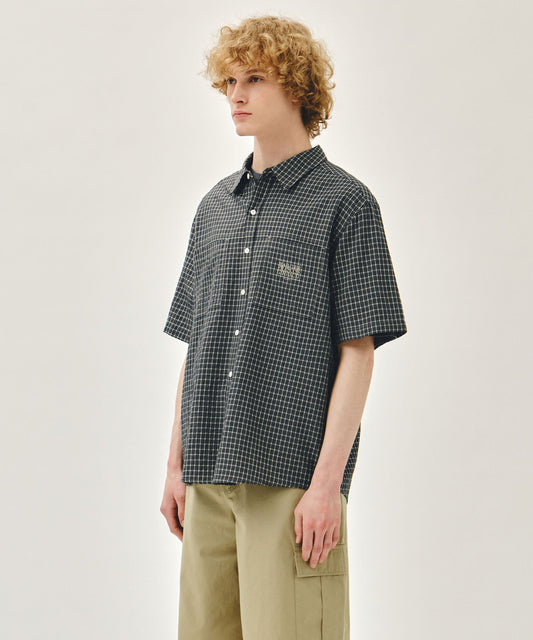 Marithé François Girbaud M CHECK HALF SLEEVE SHIRT