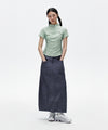 Mahagrid Shirring Half Zip-Up Jersey Tee