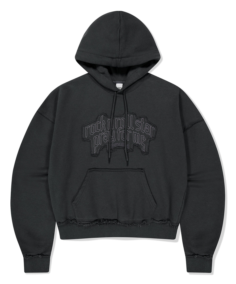 Mahagrid Raw Cut Pray Crop Hoodie