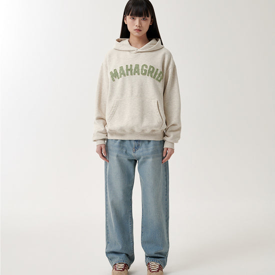 Mahagrid Twill Cut Off Applique Hoodie