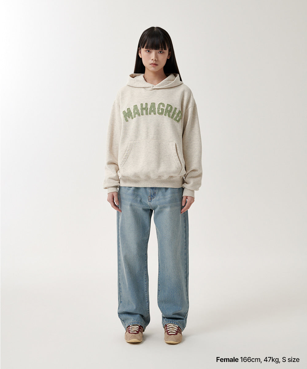 Mahagrid Twill Cut Off Applique Hoodie