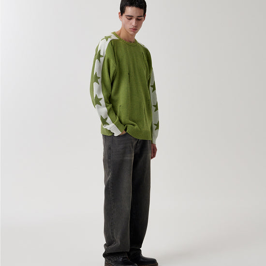Mahagrid STAR CRASH KNIT CREWNECK