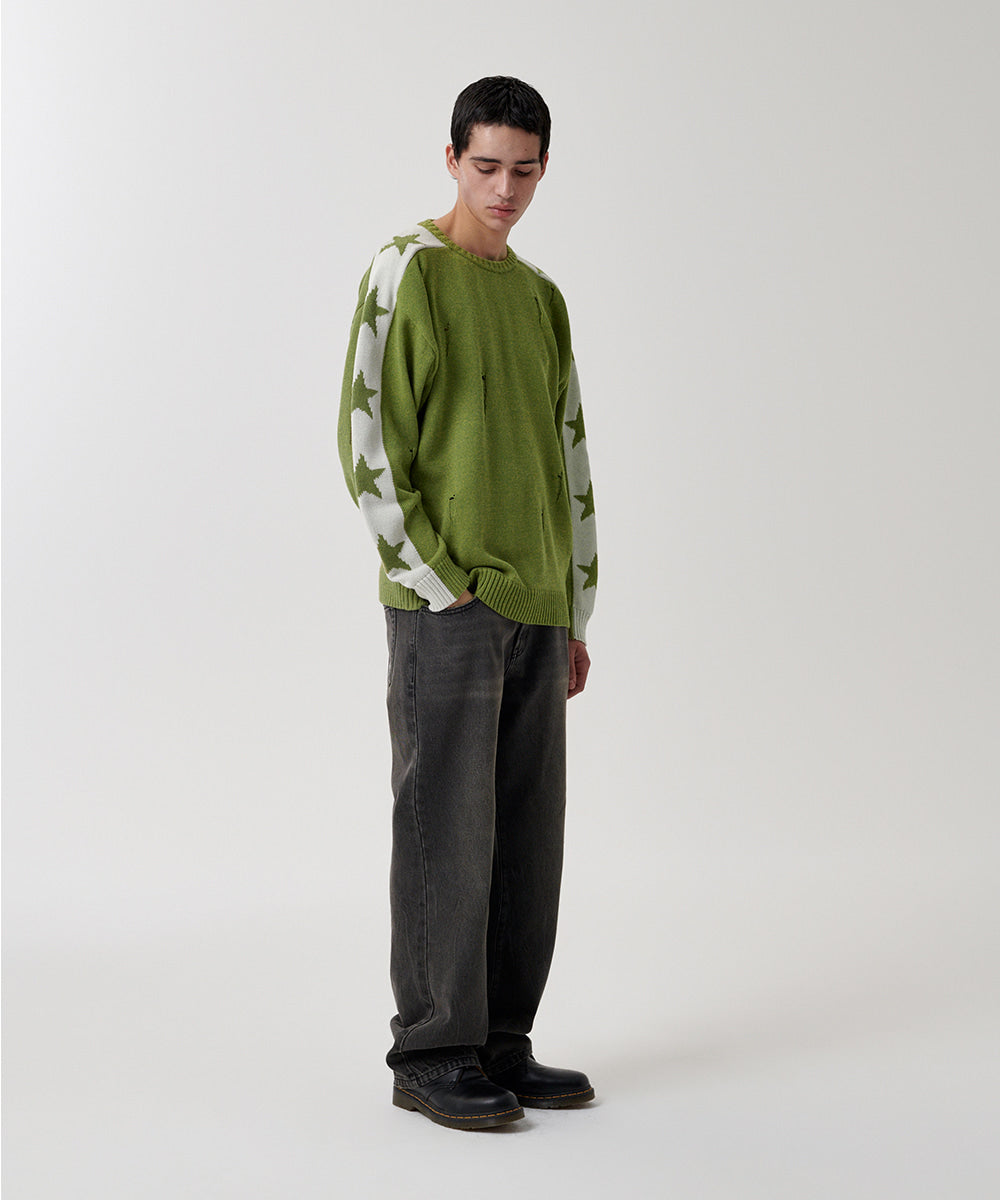 Mahagrid STAR CRASH KNIT CREWNECK