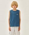 Marithé François Girbaud Kids Doodle Classic Logo Pocket Sleeveless Blue