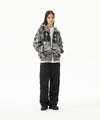 Mahagrid Camo Applique Zip Up Hoodie