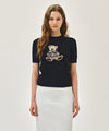 Marithé François Girbaud W DOODLE BEAR HALF KNIT PULLOVER