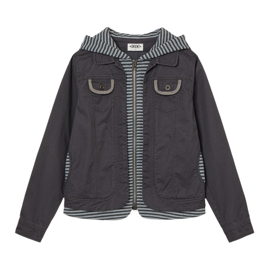 AEAE Hoodie Layered Jacket [Charcoal]