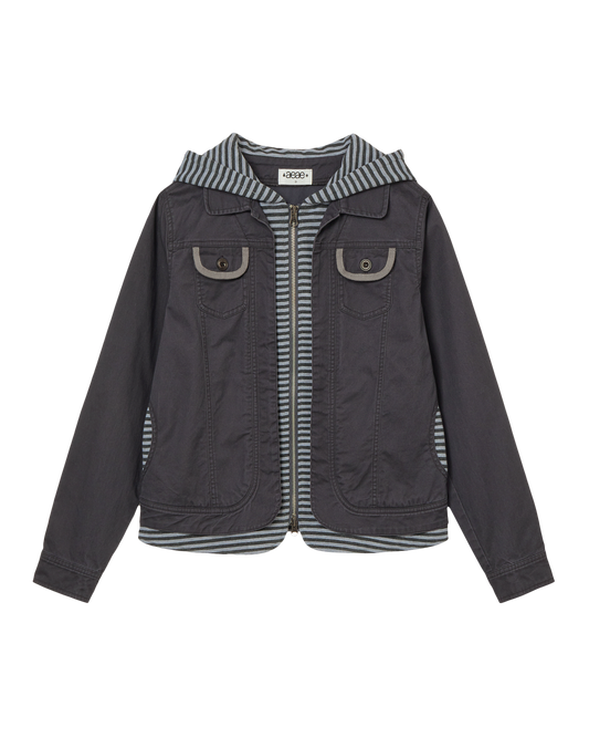 AEAE Hoodie Layered Jacket [Charcoal]