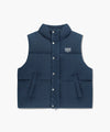 Marithé François Girbaud Classic Logo Denim Down Vest Dark Blue