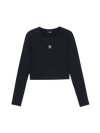 MLB Women's Basic Slim Ribbed Crop Long Sleeve T-Shirts