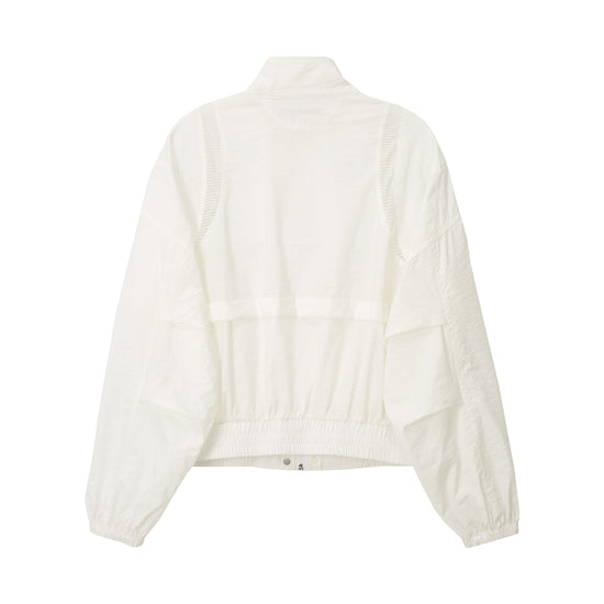 Bitter Cells Shimmer Mesh Wind Breaker Jacket-Ivory