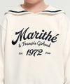 Marithé François Girbaud Kids Sailor Collar Crop Sweatshirt Navy