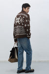 General Idea UNISEX High Neck Nordic Zip-Up Cardigan