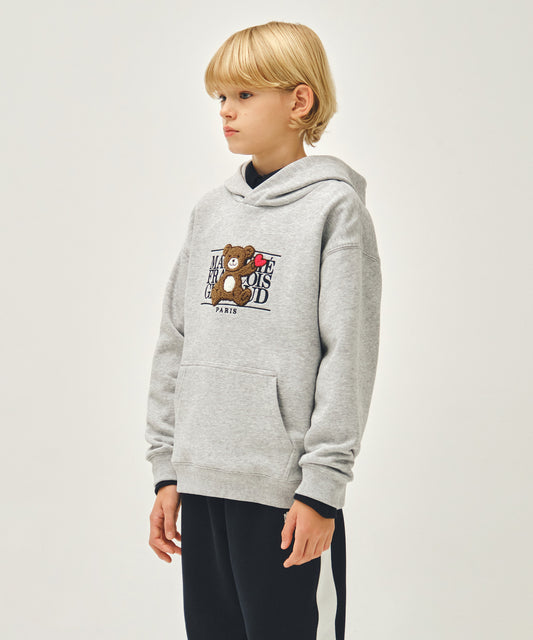 Marithé François Girbaud Kids Bear Classic Logo Hoodie Heather Gray