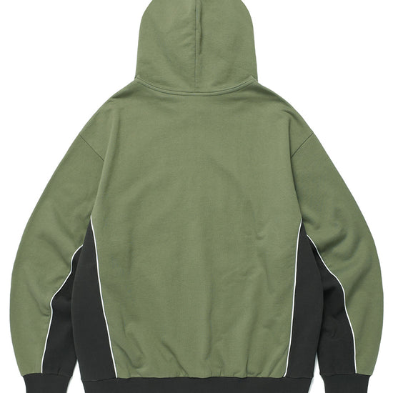 Cavish Piping Zip Up Hoodie in Green