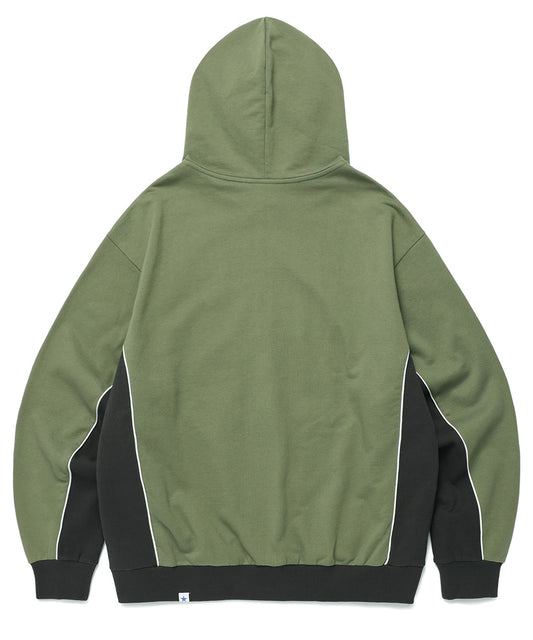 Cavish Piping Zip Up Hoodie in Green