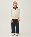 Marithé François Girbaud Kids Small Classic Logo Collar Knit Pullover Ivory