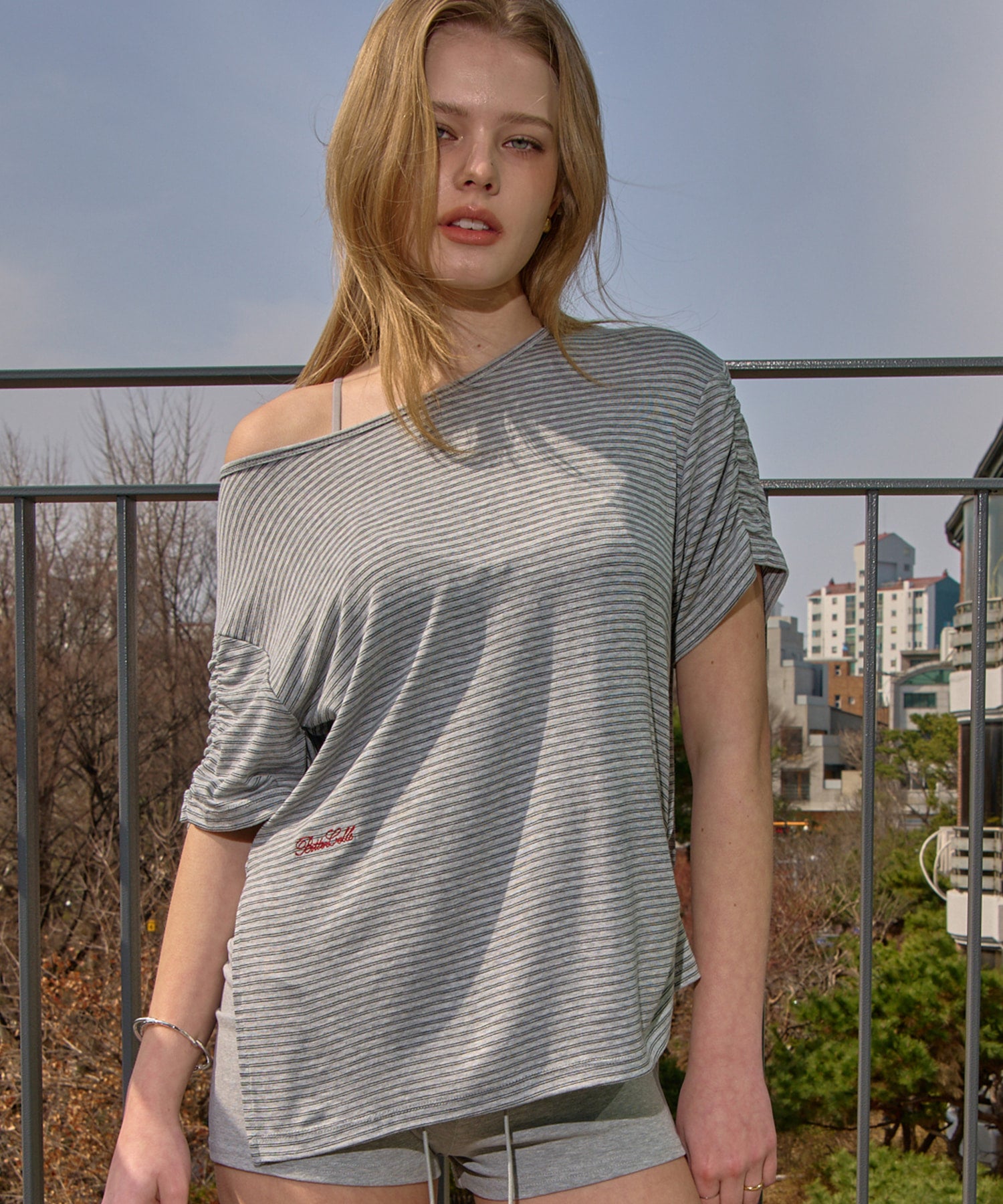 Bitter Cells Oversized ST Shirring Slit Tee