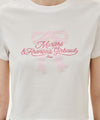 Marithé François Girbaud W SORONA COOL RIBBON GRAPHIC CROP TEE white