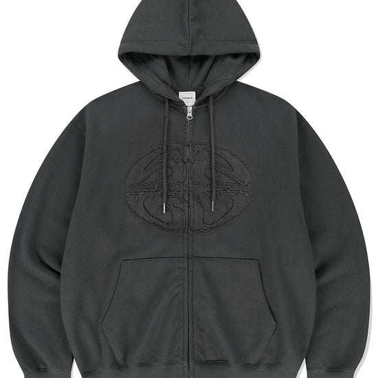 Mahagrid ECLIPSE RAW CUT ZIP UP HOODIE
