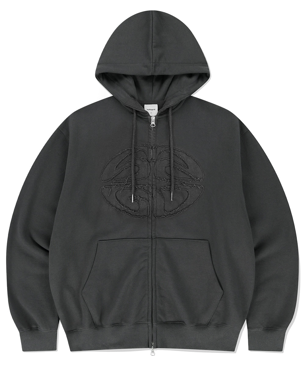 Mahagrid ECLIPSE RAW CUT ZIP UP HOODIE