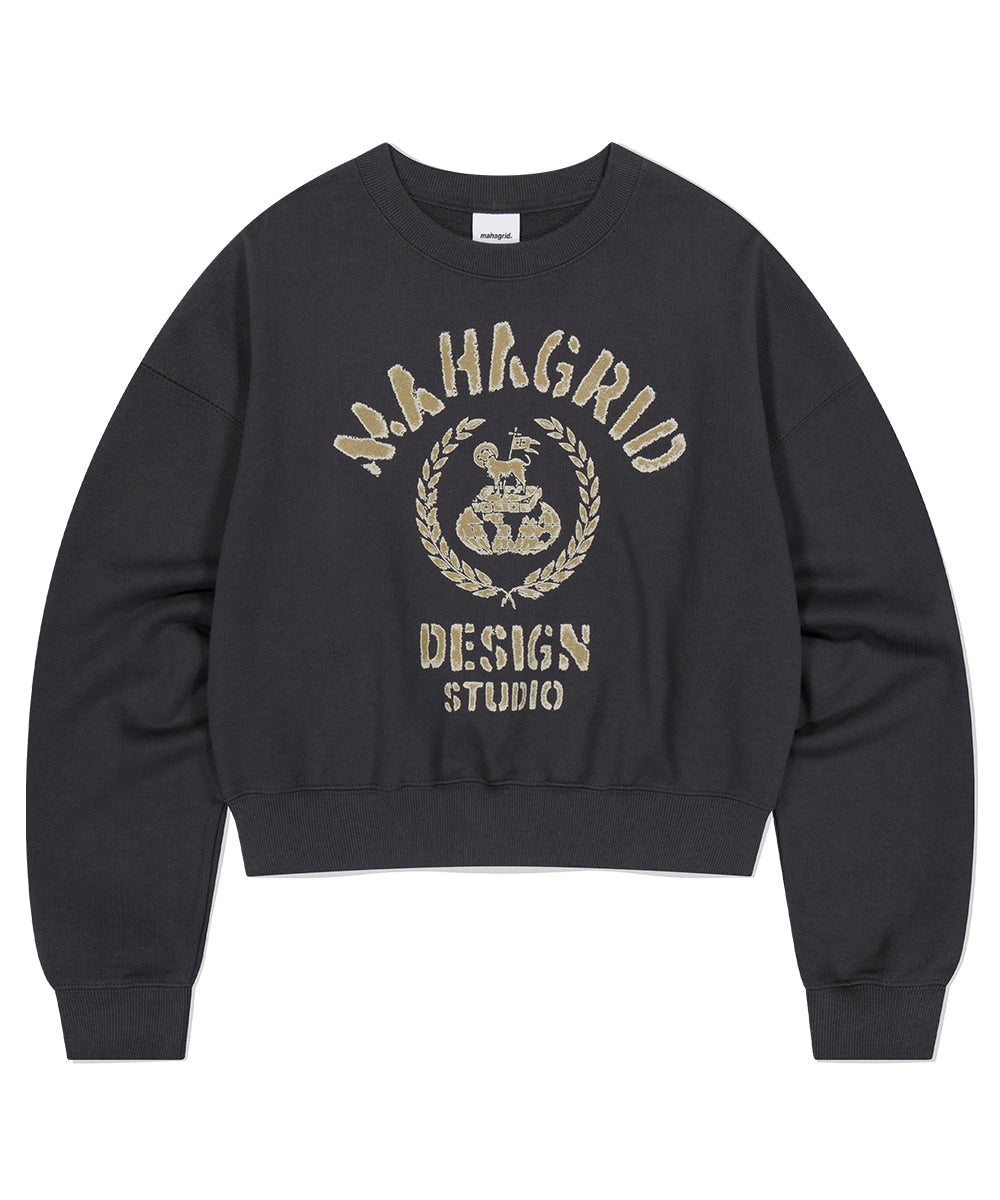 Mahagrid VINTAGE COLLEGE CROP SWEATSHIRT