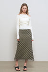 General Idea WOMAN Boat Neck Cardigan Sleeveless Set [IVORY]