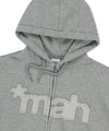 Mahagrid mah CUT OFF APPLIQUE ZIP-UP HOODIE