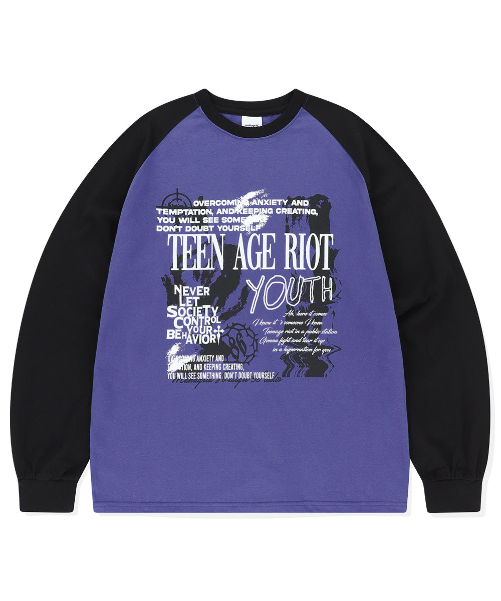 Mahagrid Youth Raglan Long Sleeve Tee