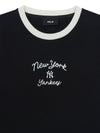 MLB Women's Sportive Cursive Ringer Crop T-shirts