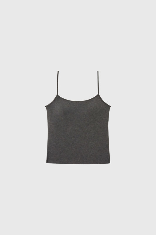 General Idea WOMAN Built-in Cap Backless Sleeveless [CHARCOAL]