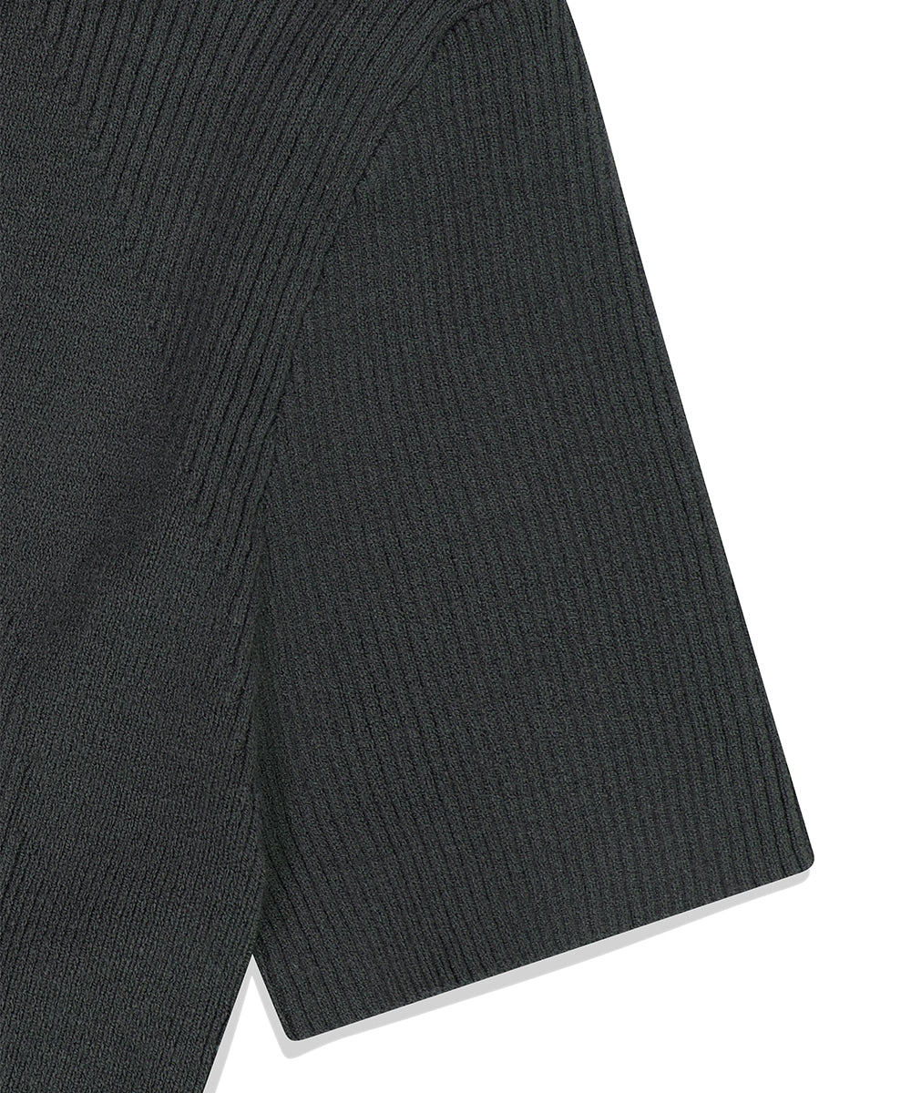 Mahagrid Button-Up Collar Knit