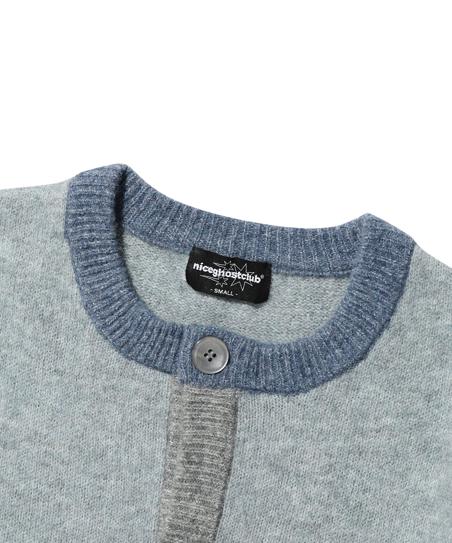 Nice Ghost Club Color Block Knit Cardigan