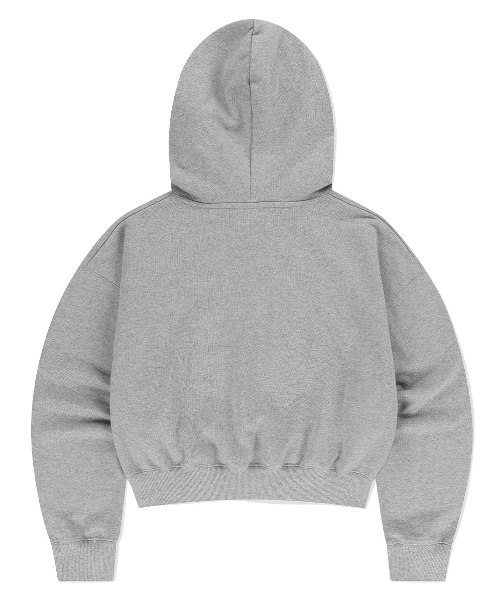 Mahagrid MHGRD APPLIQUE CROP HOODIE [GREY]