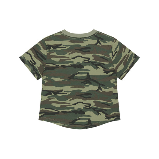Mahagrid Camo Pattern Basic Logo Crop Tee