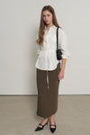 General Idea WOMAN Belted Pintuck Shirt