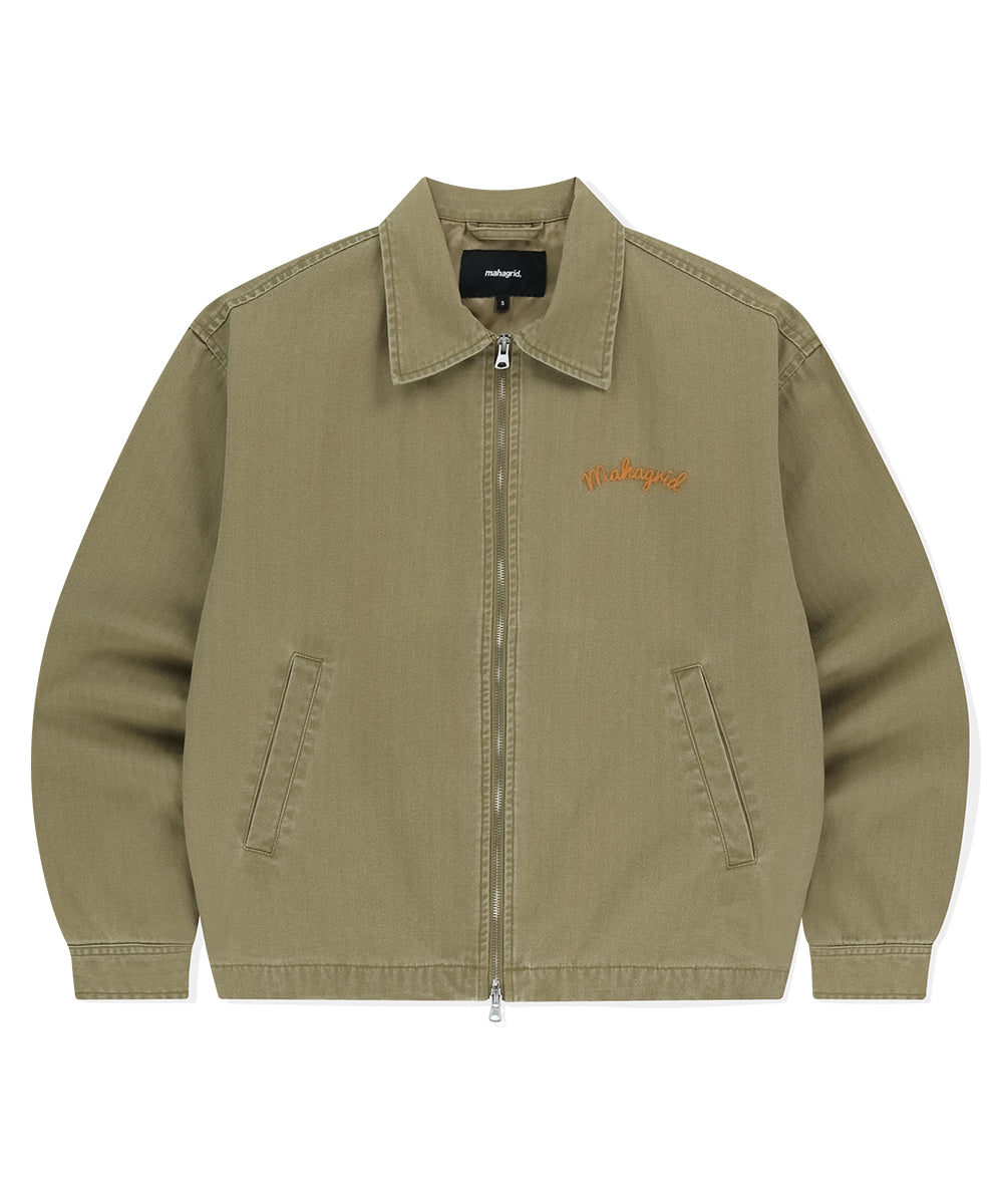 Mahagrid Washed Drizzler Blouson Jacket