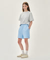 Marithé François Girbaud W REGULAR LOGO SWEAT SHORTS ice blue