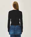 Marithé François Girbaud W SMALL CLASSIC LOGO CROP KNIT PULLOVER black