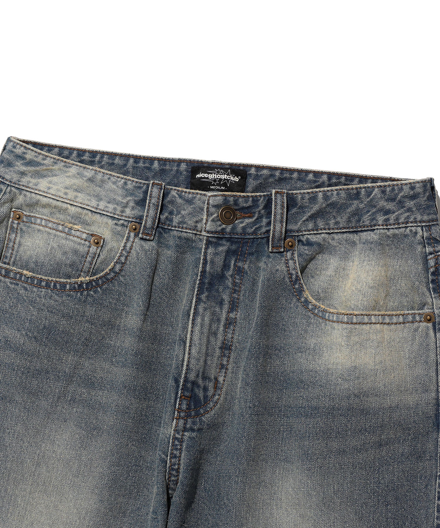 Nice Ghost Club Side Panel Bootscut Denim Pants [Blue]