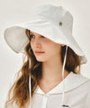 Marithé François Girbaud W STRAP SEERSUCKER WIDE BUCKET HAT ivory