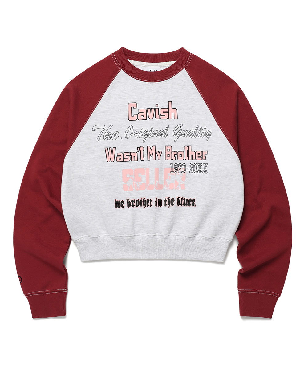 Cavish W Raglan Brothers Sweatshirt [Burgundy]