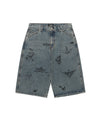Nice Ghost Club Big Wide Bermuda Doodle Denim Pants