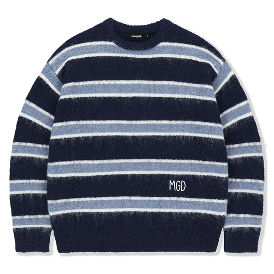Mahagrid Hairy Stripe Knit Sweater