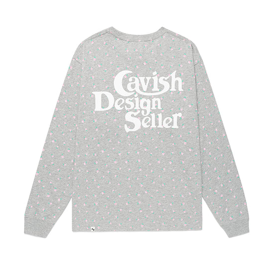 Cavish [Kyurin Wearing] Flower Seller Logo Long Sleeve Tee [Grey]