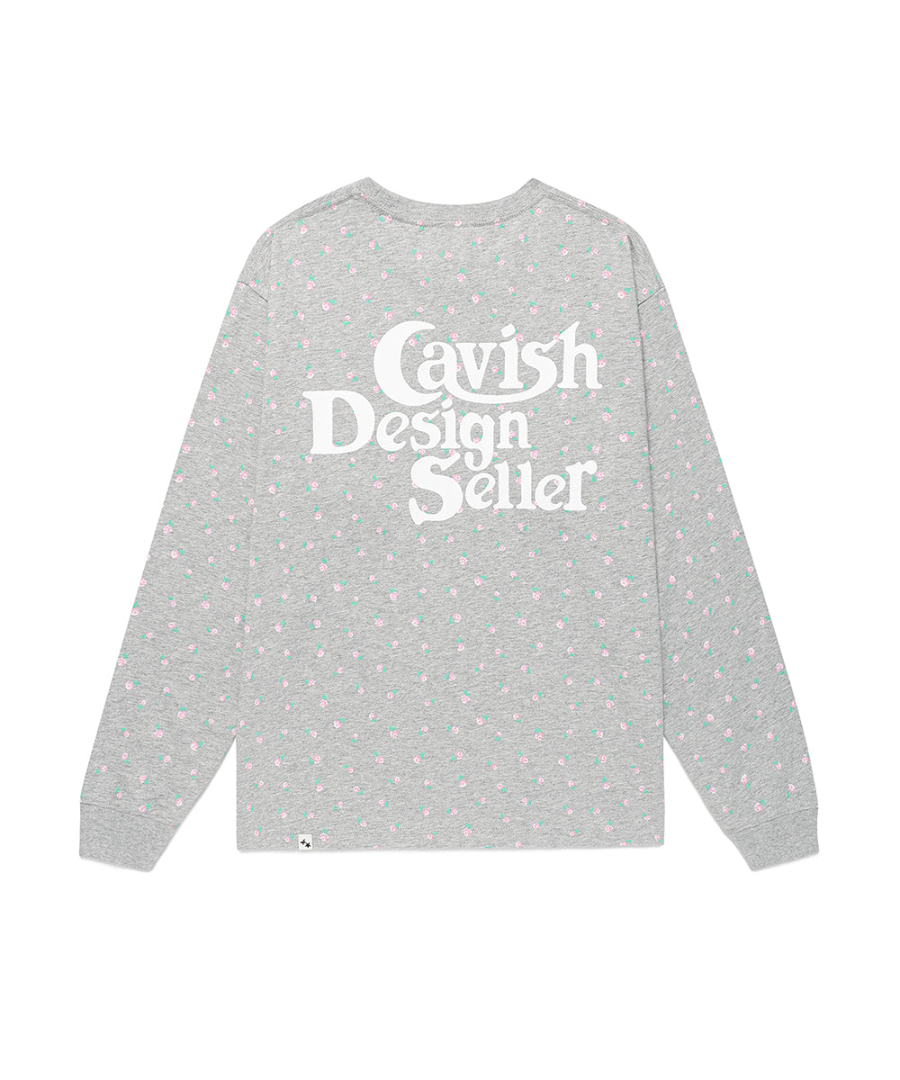 Cavish [Kyurin Wearing] Flower Seller Logo Long Sleeve Tee [Grey]