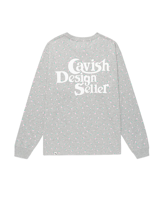 Cavish [Kyurin Wearing] Flower Seller Logo Long Sleeve Tee [Grey]