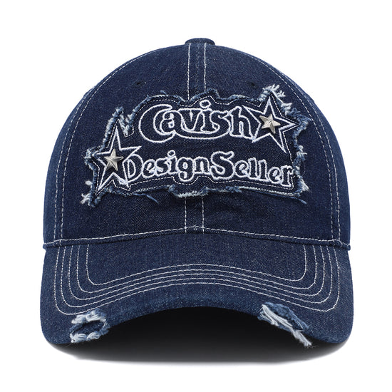 Cavish Rawcut Stud Denim Cap